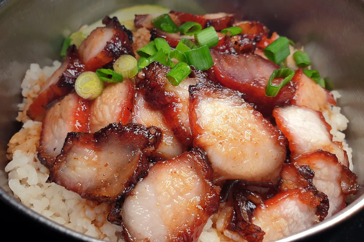 Chinese BBQ Pork over Rice - Vietnamese Rice Dish at Tu Do Deli Lake Worth Beach FL