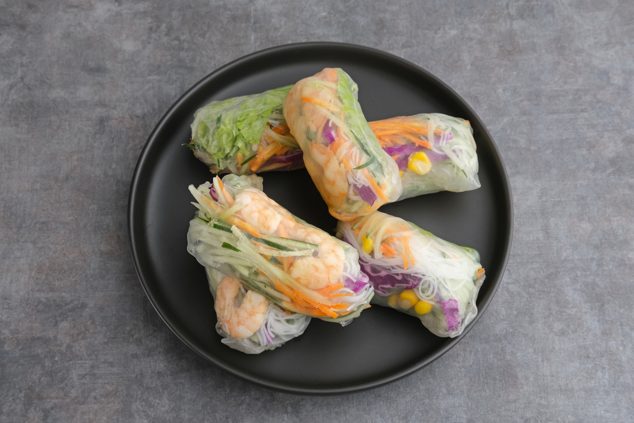 Fresh Spring Rolls with Peanut Sauce - Vietnamese Appetizer at Tu Do Deli Lake Worth Beach FL