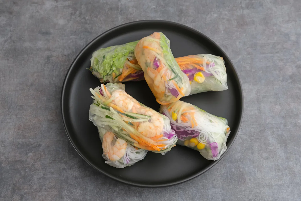 Fresh Spring Rolls with Peanut Sauce - Vietnamese Appetizer at Tu Do Deli Lake Worth Beach FL