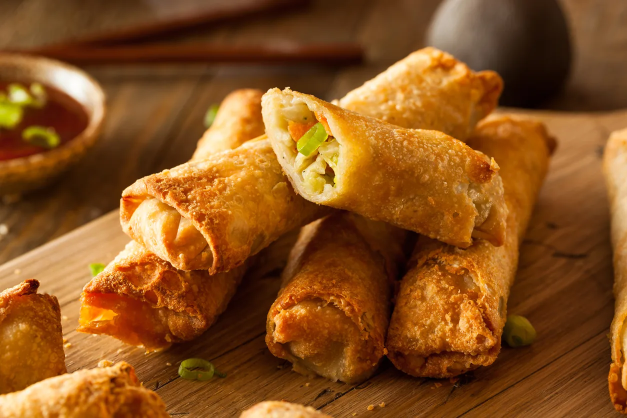 Crispy Vegetarian Egg Rolls - Vietnamese Appetizer at Tu Do Deli Lake Worth Beach FL